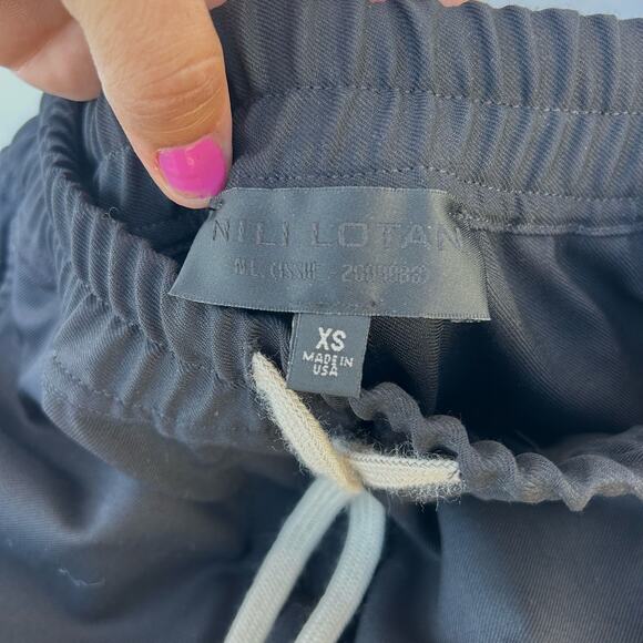 Nili Lotan Wool Aida Drop Seat Black Cropped Trousers Pants XS Lightweight - Picture 4 of 10